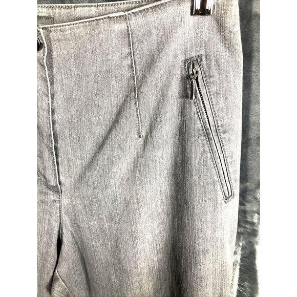 Jacky Vanilia Becky Gray Denim Trouser Pants Size 14 With Zip Pockets - Picture 3 of 16